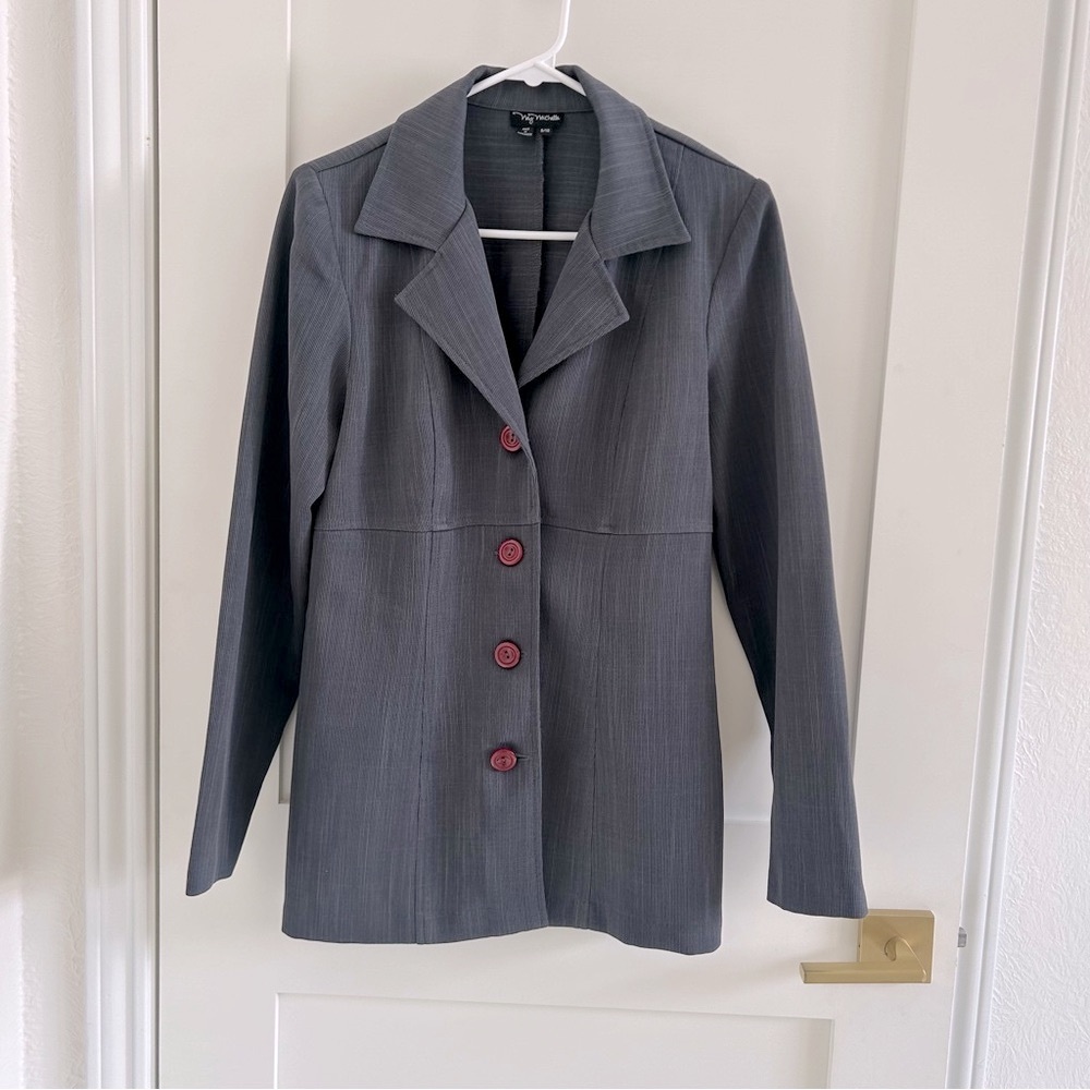 Grey double breasted My Michelle blazer jacket